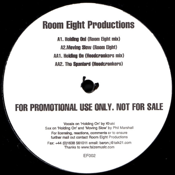 Room Eight Productions - Holding On! | Not On Label (EF002)
