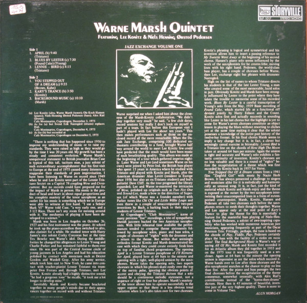 Warne Marsh Quintet - Jazz Exchange Vol. 1 | Storyville (SLP 1017) - 2 Warne Marsh Quintet - Jazz Exchange Vol. 1 | Storyville (SLP 1017) - 2