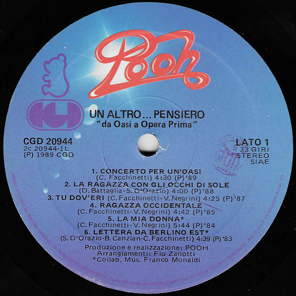 Pooh - Un Altro Pensiero | CGD (20944) - 2 Pooh - Un Altro Pensiero | CGD (20944) - 2