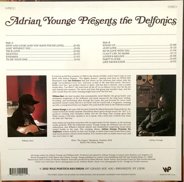 Adrian Younge Presents The Delfonics - Adrian Younge Presents The Delfonics | Wax Poetics Records (WPR021) - 2