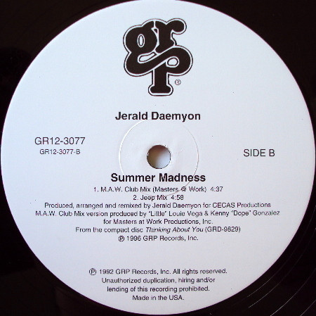 Jerald Daemyon - Summer Madness | GRP (GR12-3077) - 3