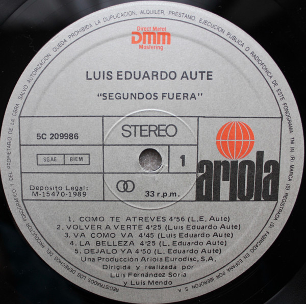 Luis Eduardo Aute - Segundos Fuera | Ariola (209986 5C) - 3