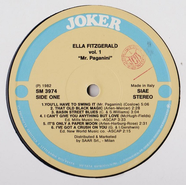Ella Fitzgerald - Vol/1: Mr. Paganini | Joker (SM 3974) - 3