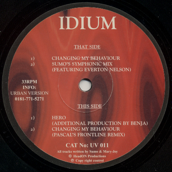 Idium - Changin My Behaviour | Urban Version (UV 011)