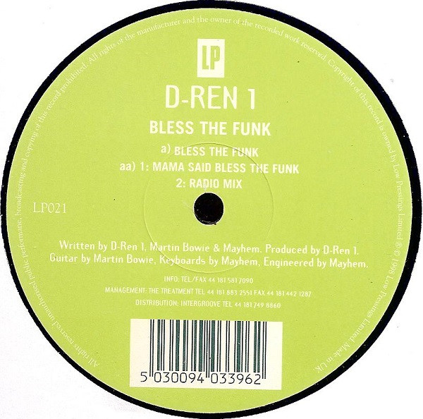D-Ren 1 - Bless The Funk | Low Pressings (LP021) - main