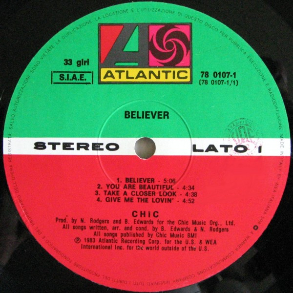 Chic - Believer | Atlantic (78 0107-1) - 2 Chic - Believer | Atlantic (78 0107-1) - 2