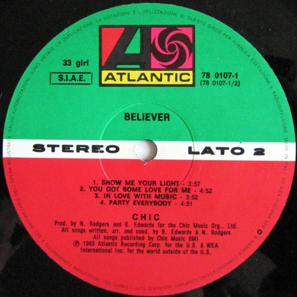 Chic - Believer | Atlantic (78 0107-1) - 3 Chic - Believer | Atlantic (78 0107-1) - 3