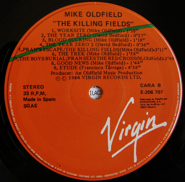 Mike Oldfield - The Killing Fields Original Film Soundtrack | Virgin (E-206 707) - 4
