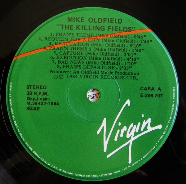Mike Oldfield - The Killing Fields Original Film Soundtrack | Virgin (E-206 707) - 3