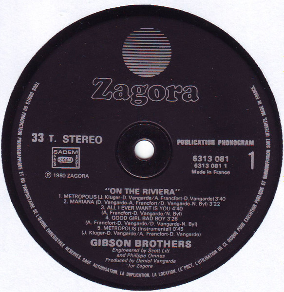 Gibson Brothers - On The Riviera | Zagora (6313 081) - 3