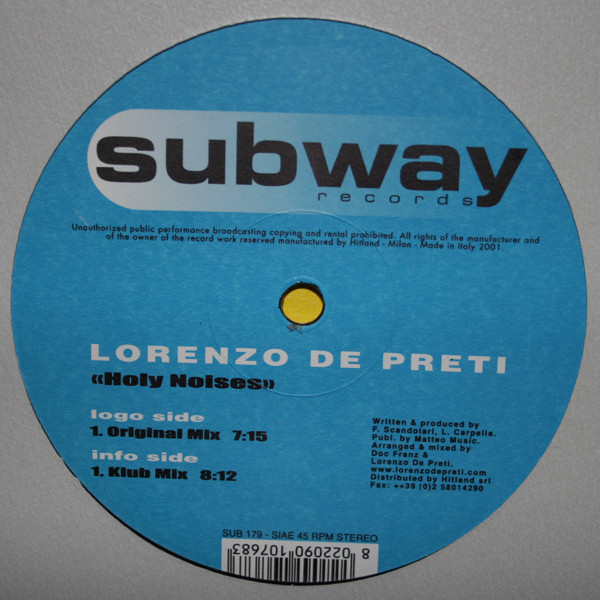 Lorenzo De Preti - Holy Noises | Subway Records (SUB 179)