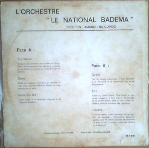 L' Orchestre "Le National Badema" - Tira Makan | Mali Kunkan (KO/77.0707) - 2 L' Orchestre "Le National Badema" - Tira Makan | Mali Kunkan (KO/77.0707) - 2