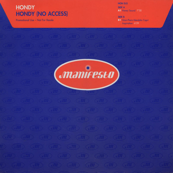 Hondy - Hondy (No Access) | Manifesto (HON DJ3)