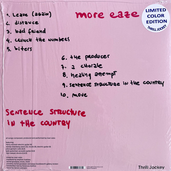 More Eaze - Sentence Structure In The Country | Thrill Jockey (THRILL 648) - 2