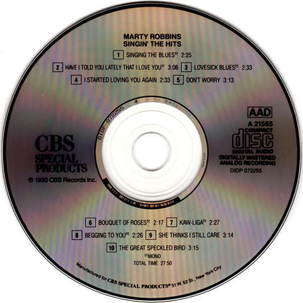 Marty Robbins - Singin' The Hits | CBS Special Products (A 21565) - 3
