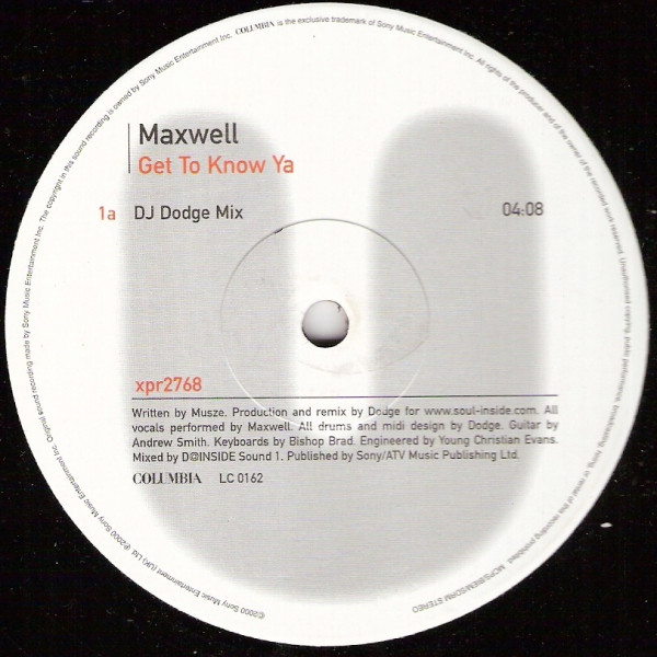 Maxwell - Get To Know Ya | Columbia (XPR2768) - main