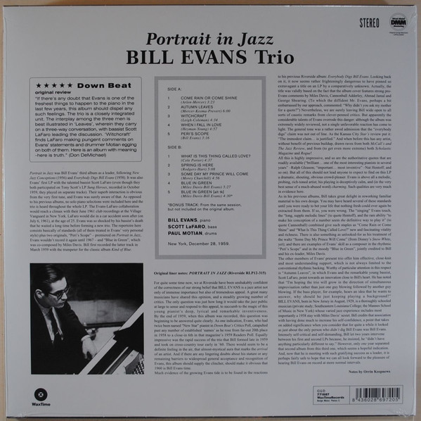 The Bill Evans Trio - Portrait In Jazz | WaxTime (771687)