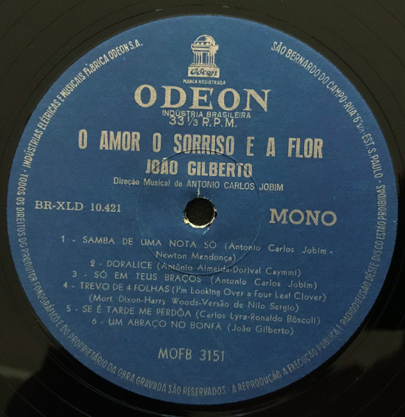 João Gilberto - O Amor, O Sorriso E A Flor | Odeon (MOFB 3151) - 3