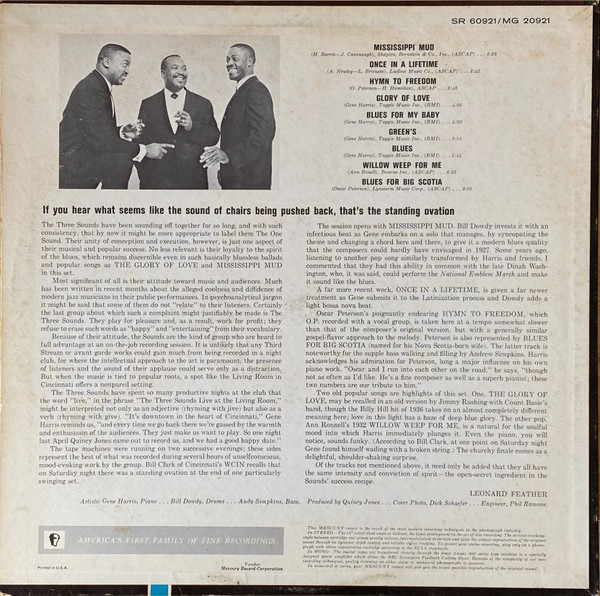 The Three Sounds - Live At The Living Room | Mercury (MG 20921)