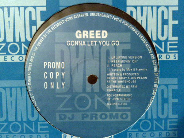 Greed - Gonna Let You Go | Dance Zone Records (D-ZONE DJ 001) - 2