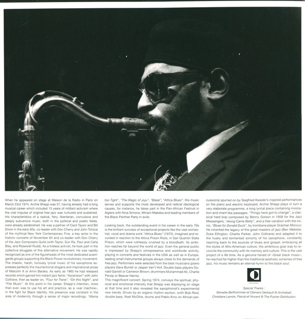 Archie Shepp - Live In Paris 1974 - Lost ORTF Recordings | Transversales Disques (TRS21) - 3