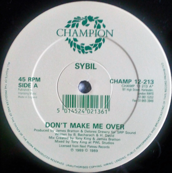 Sybil - Don't Make Me Over | Champion (CHAMP 12-213) - 3