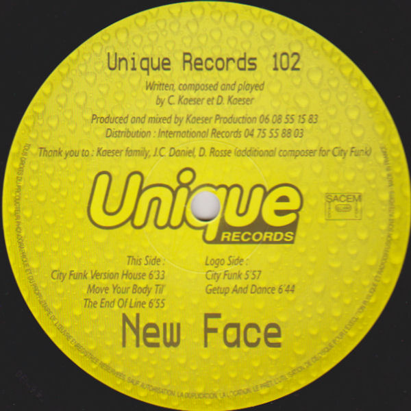 New Face - City Funk | Unique Records (Unique Records 102)