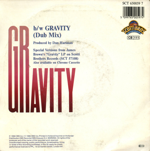 James Brown - Gravity | Scotti Bros. Records (SCT 650059 7) - 2
