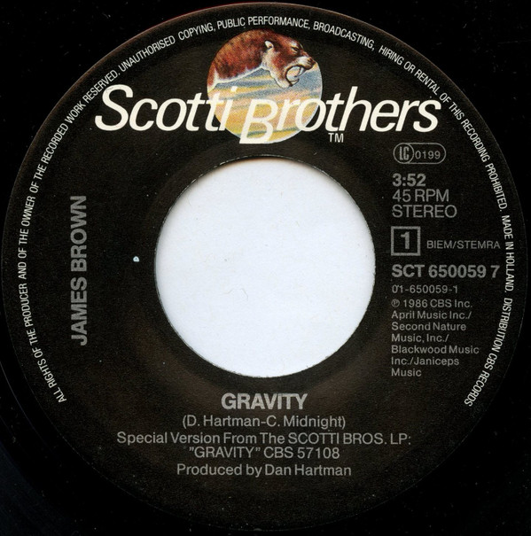 James Brown - Gravity | Scotti Bros. Records (SCT 650059 7) - 3