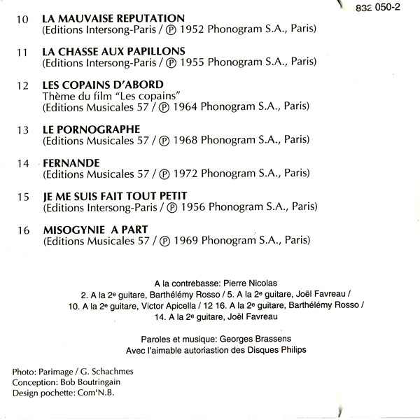 Georges Brassens - Georges Brassens | Philips (832 050-2) - 2 Georges Brassens - Georges Brassens | Philips (832 050-2) - 2