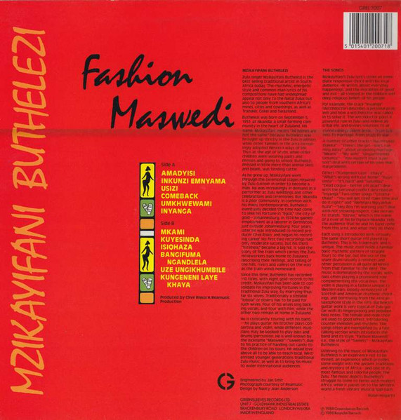 Mzikayifani Buthelezi - Fashion Maswedi | Greensleeves Records (GREL 2007) - 2