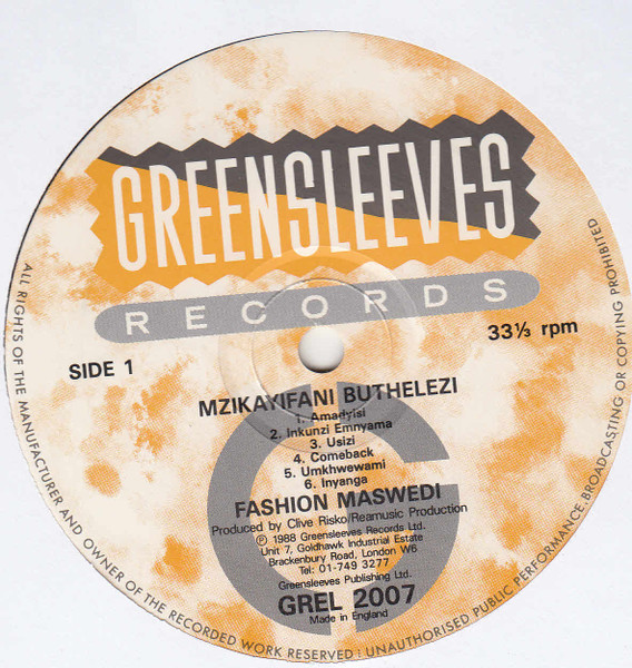 Mzikayifani Buthelezi - Fashion Maswedi | Greensleeves Records (GREL 2007) - 3