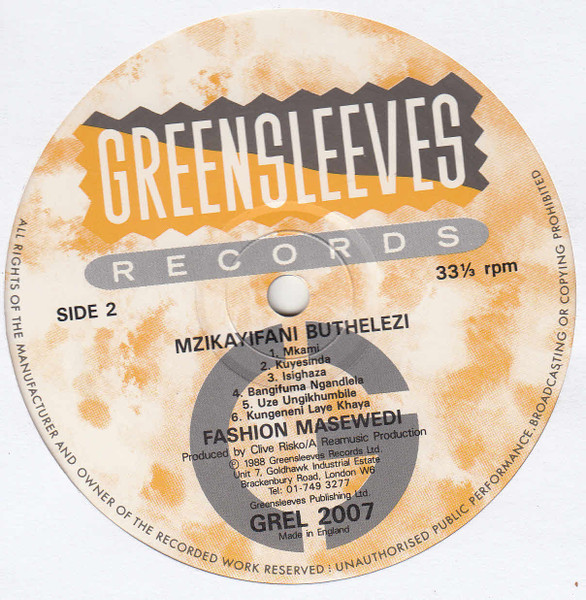 Mzikayifani Buthelezi - Fashion Maswedi | Greensleeves Records (GREL 2007) - 4
