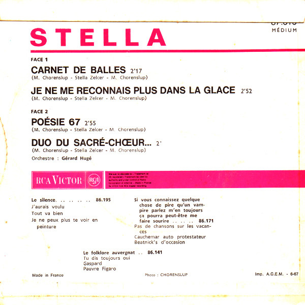 Stella - Carnet De Balles | RCA Victor (87.015) - 2