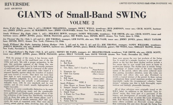 Various - Giants Of Small-Band Swing Volume 2 | Original Jazz Classics (OJC-1724) - 2 Various - Giants Of Small-Band Swing Volume 2 | Original Jazz Classics (OJC-1724) - 2