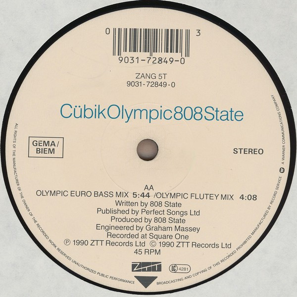808 State - CübikOlympic | ZTT (ZANG 5T) - 3