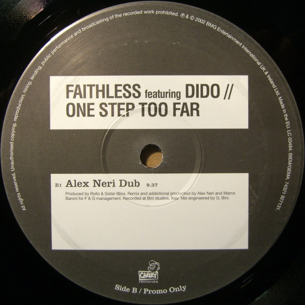 Faithless Featuring Dido - One Step Too Far | Cheeky Records (74321 927131) - 3