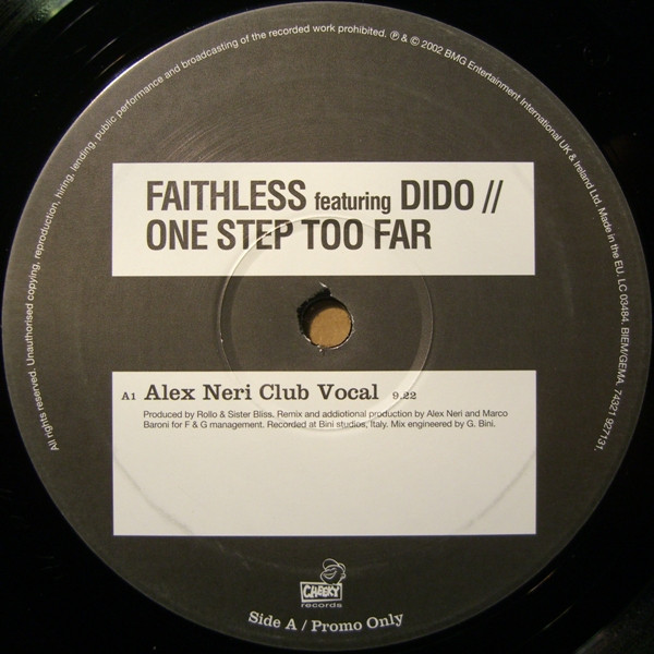 Faithless Featuring Dido - One Step Too Far | Cheeky Records (74321 927131) - 2