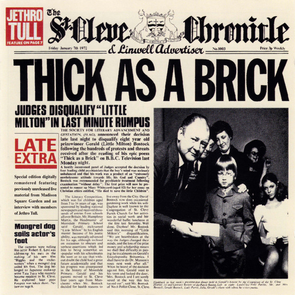 Jethro Tull - Thick As A Brick | Chrysalis (7243 4 95400 2 6)
