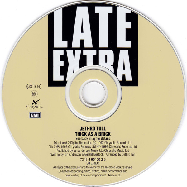 Jethro Tull - Thick As A Brick | Chrysalis (7243 4 95400 2 6) - 3