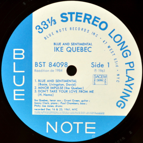 Ike Quebec - Blue & Sentimental | Blue Note (BST 84098) - 3