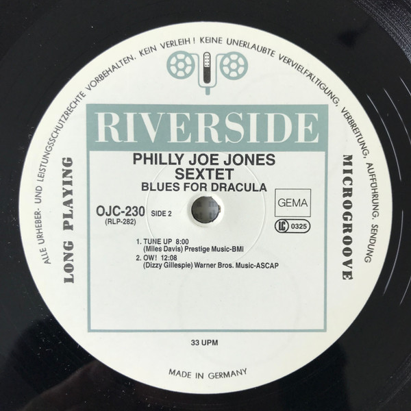 Philly Joe Jones Sextet - Blues For Dracula | Original Jazz Classics (OJC-230) - 4 Philly Joe Jones Sextet - Blues For Dracula | Original Jazz Classics (OJC-230) - 4