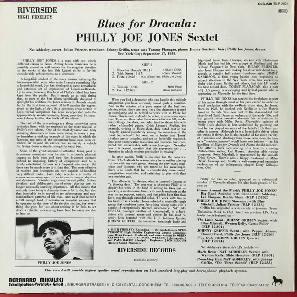 Philly Joe Jones Sextet - Blues For Dracula | Original Jazz Classics (OJC-230) - 2 Philly Joe Jones Sextet - Blues For Dracula | Original Jazz Classics (OJC-230) - 2
