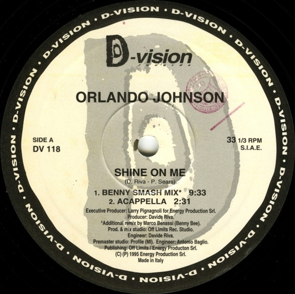 Orlando Johnson - Shine On Me | D:vision Records (DV 118) - 3