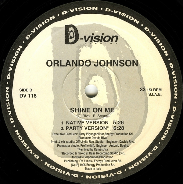 Orlando Johnson - Shine On Me | D:vision Records (DV 118) - 4