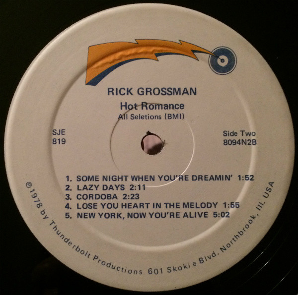 Rick Grossman - Hot Romance | Thunderbolt Productions (8094N2) - 4