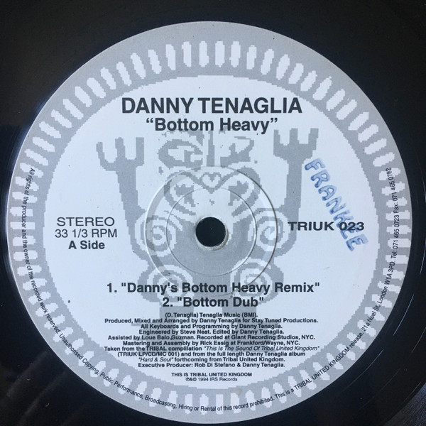 Danny Tenaglia - Bottom Heavy | TRIBAL United Kingdom (TRIUK 023) - 3