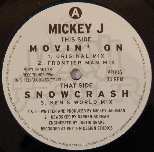 Mickey Jackman - Movin' On / Snowcrash | Vinyl Frontier Recordings (VF 006) - main