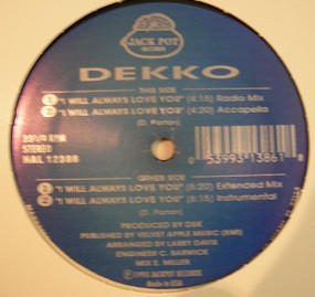 Dekko - I Will Always Love You | Jack Pot Records (HAL 12386)