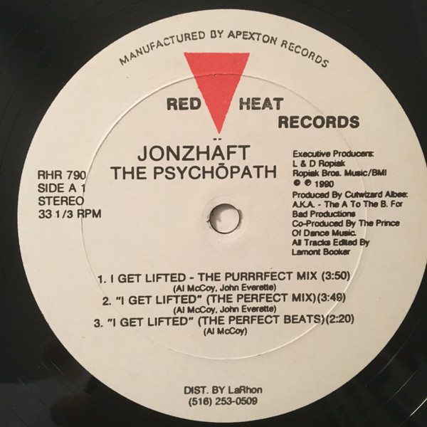Jonzhaft The Psychopath - I Get Lifted | Red Heat Records (RHR 790) - main